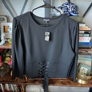 NWT Express | Puff Sleeve Crop Top